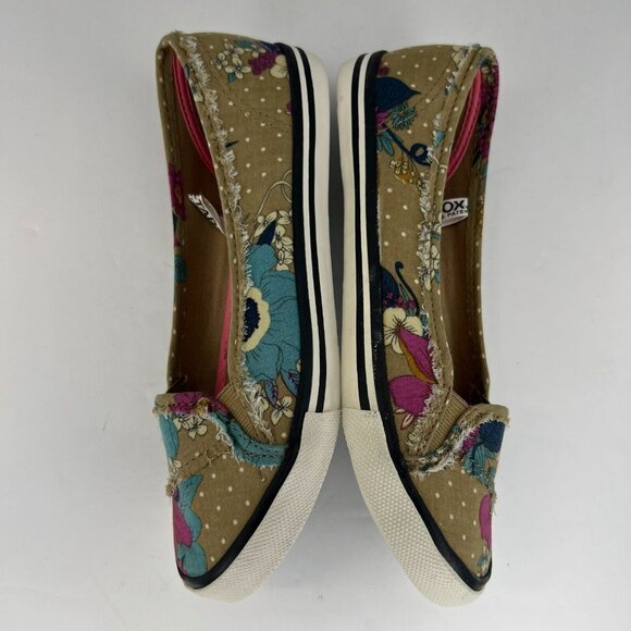 Xhilaration Womens F12269 Brown Floral Fabric Round Toe Size 5 Slip-On Shoes - Picture 7 of 10